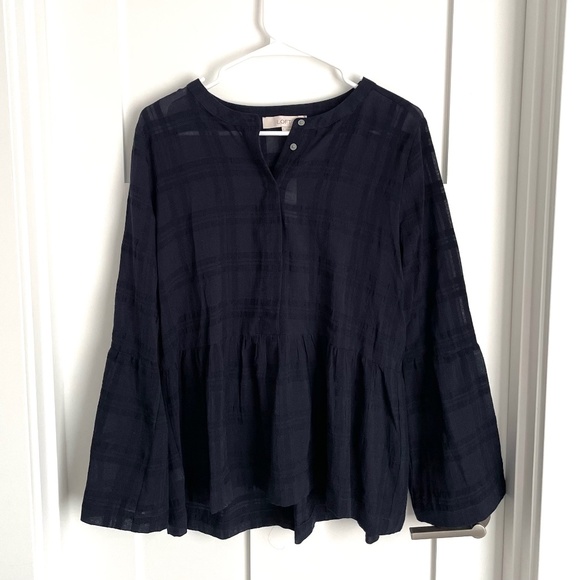 LOFT Tops - Loft Navy Blue Peolum Top NWT Size Small